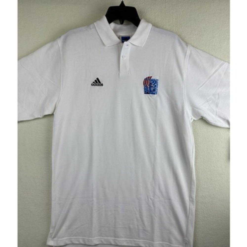 Adidas Mens White USA Bobsled & Skeleton Polo Shirt TM Neo Classic Size M NEW